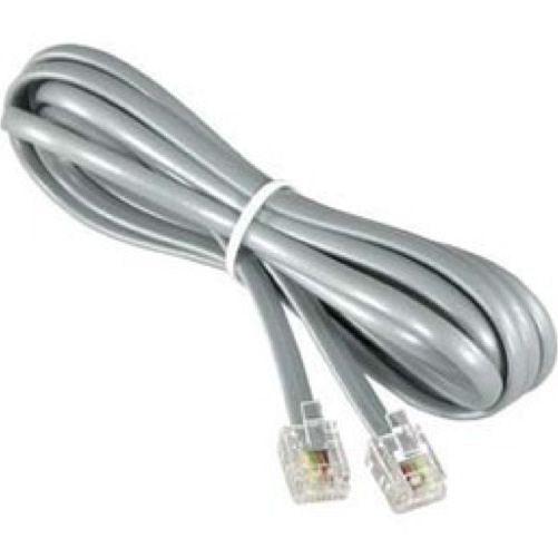 7ft 7'  Silver Gray Telephone Phone Line Cord Cable 4 Conductor