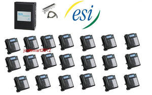 ESI 50 CLASS PHONE SYSTEM W/ (20) 48 KEY H DFP PHONES VOICE MAIL CALLER ID